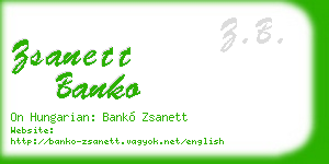 zsanett banko business card