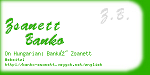 zsanett banko business card